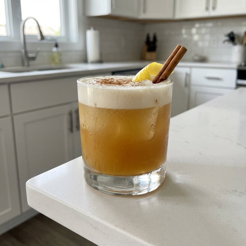 Cinnamon Maple Whiskey Sour Cocktail Recipe
