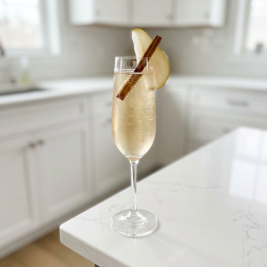 Cinnamon Pear Sparkler Cocktail Recipe