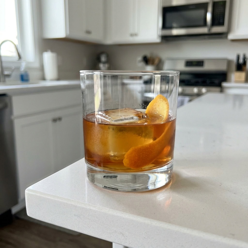 Classic Old Fashioned with Orange Twist Cocktail Recipe