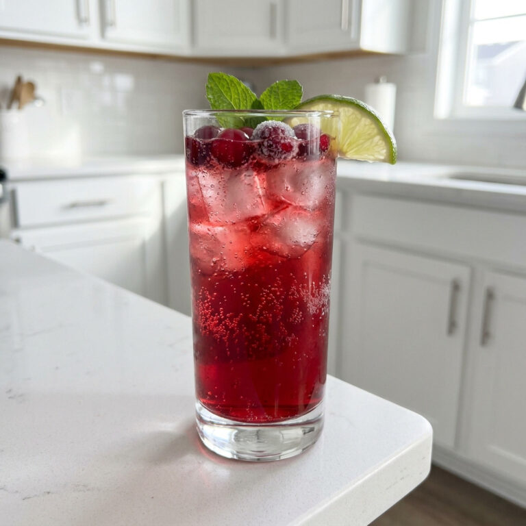 Cranberry Lime Rickey Mocktail Recipe