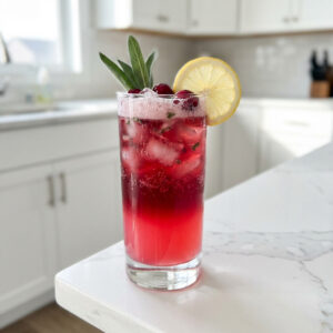 Cranberry Sage Gin Fizz Cocktail Recipe