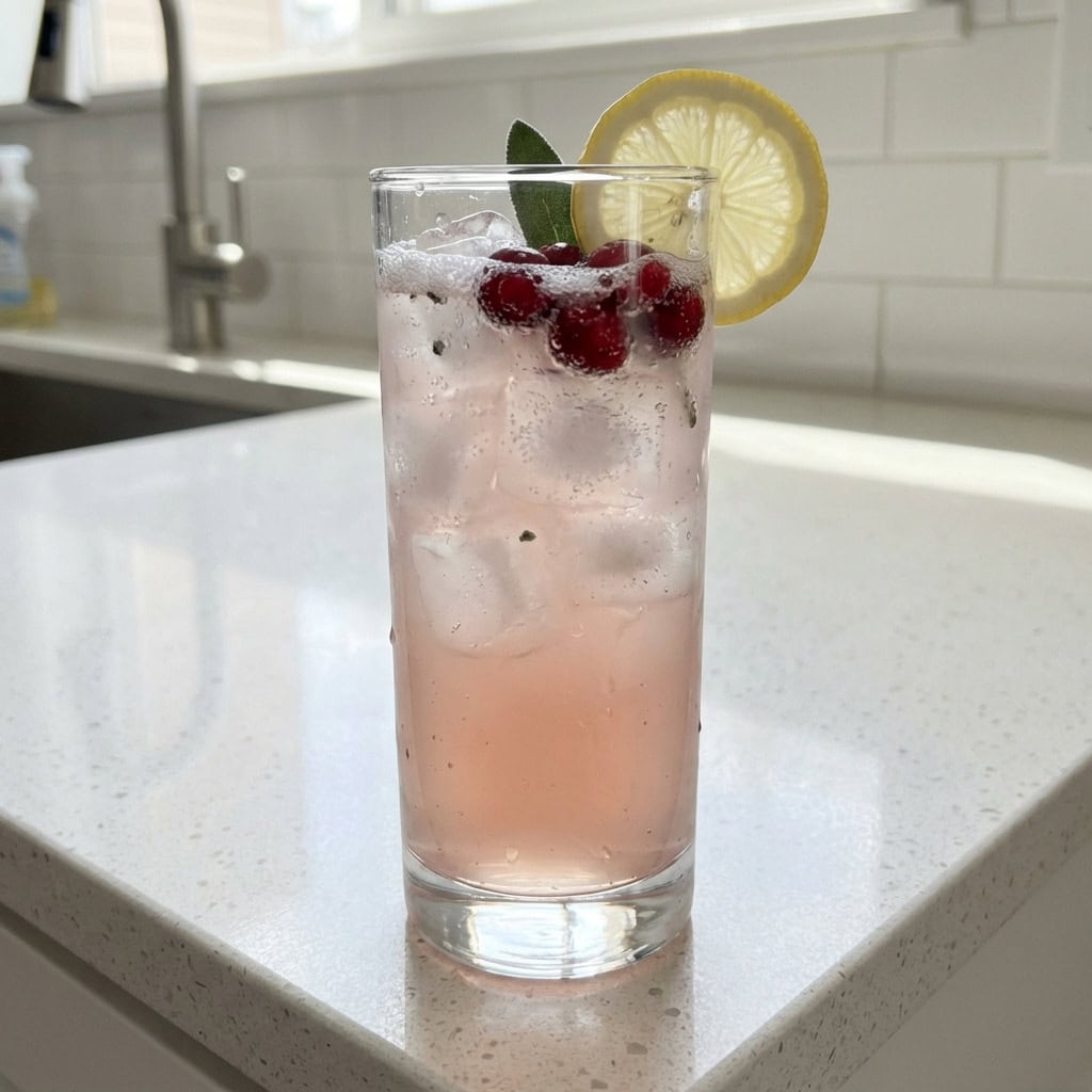 Cranberry Sage Gin Fizz Cocktail Recipe