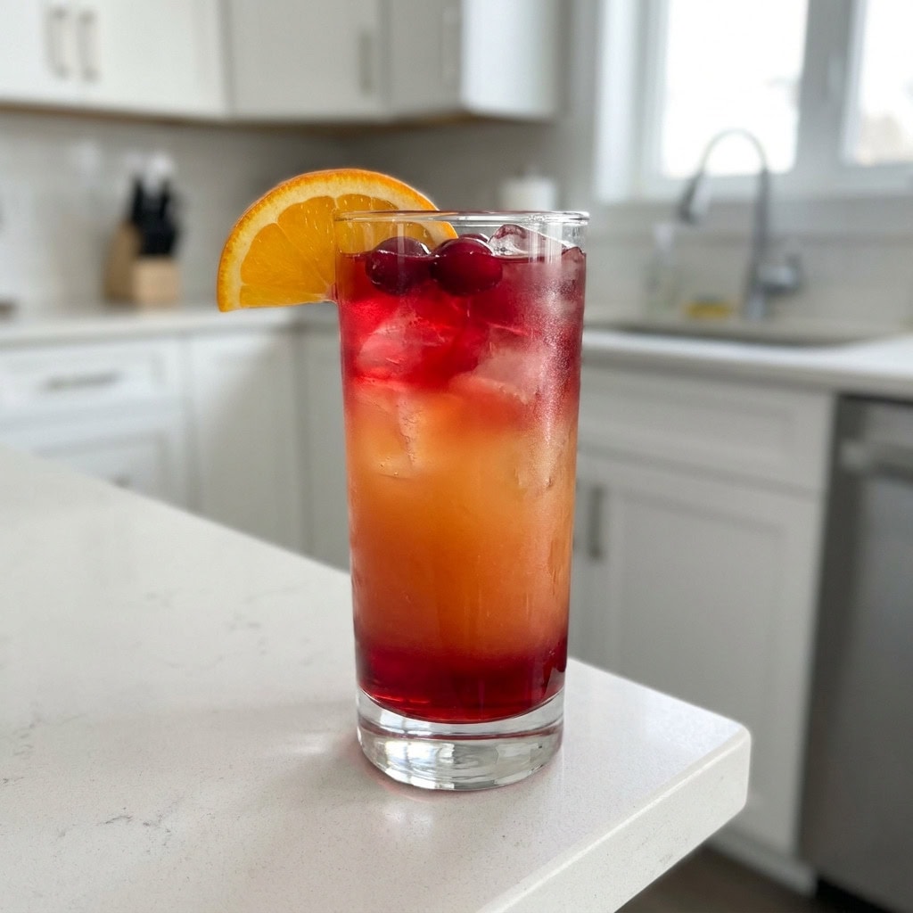Cranberry Vodka Sunset Cocktail Recipe
