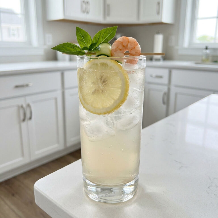 Lemon Basil Prawn Collins Cocktail Recipe