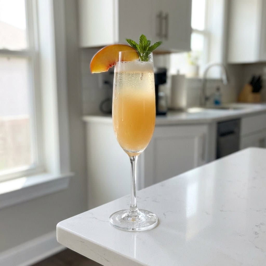 Limoncello Peach Bellini Cocktail Recipe