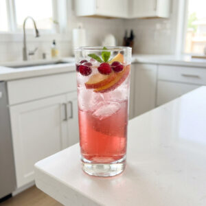 Peach Cranberry Cooler Mocktail Recipe