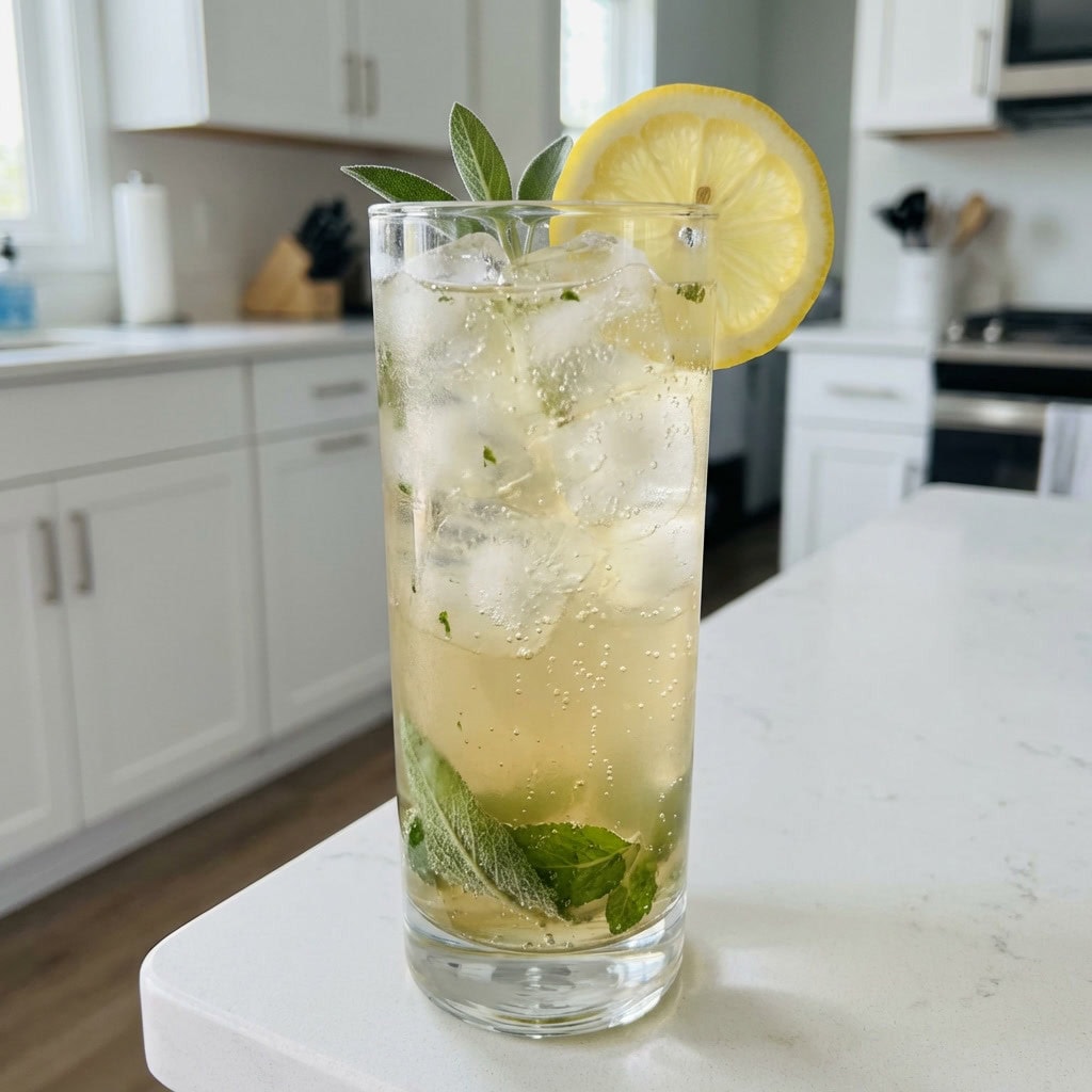 Pear and Sage Fizz Mocktail Recipe