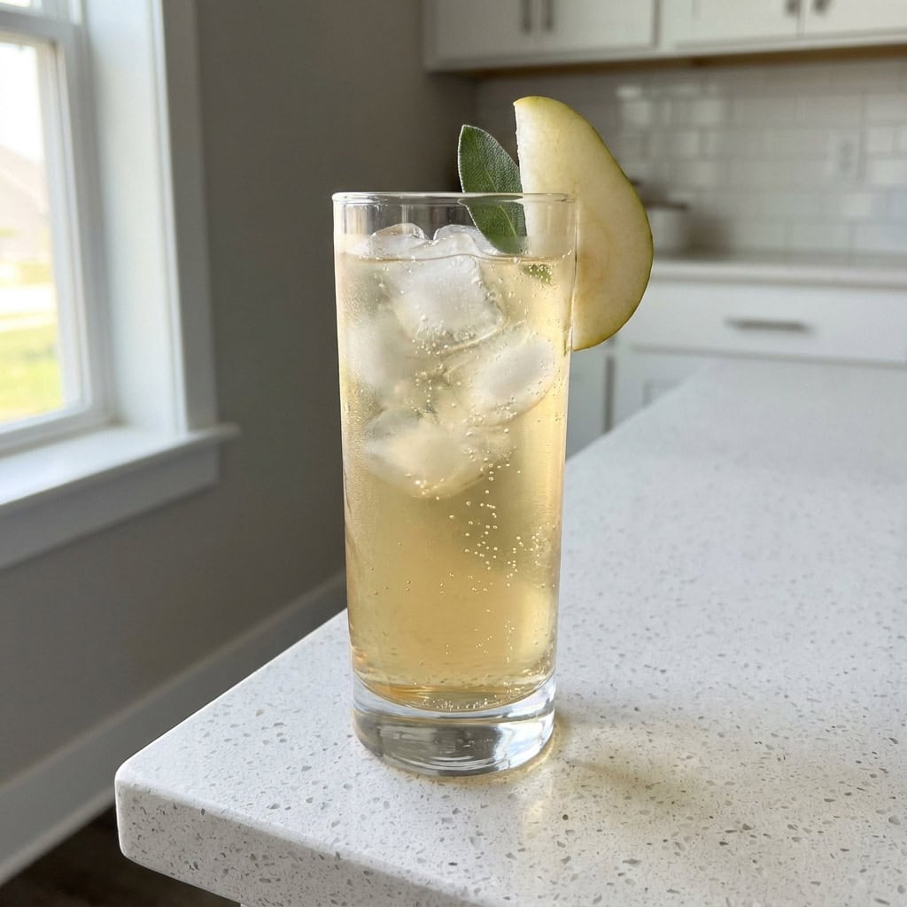 Pear and Sage Spritzer Mocktail Recipe