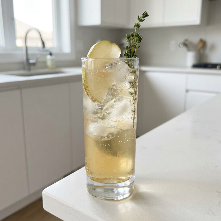 Pear and Thyme Sparkler Mocktail Recipe