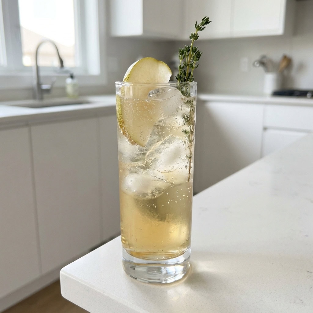 Pear and Thyme Sparkler Mocktail Recipe