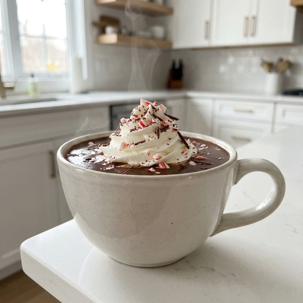 Peppermint Whiskey Hot Chocolate Cocktail Recipe