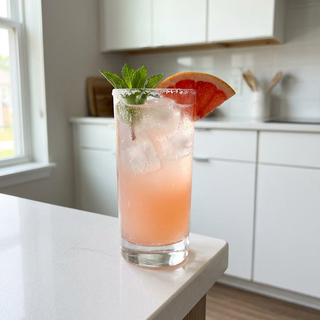 Pink Grapefruit and Mint Paloma Cocktail Recipe