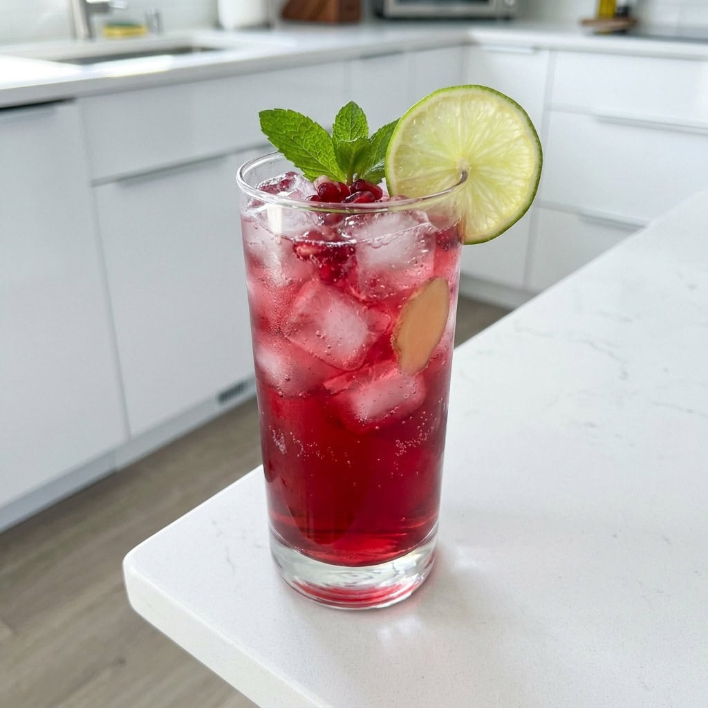 Pomegranate Spritzer Mocktail Recipe