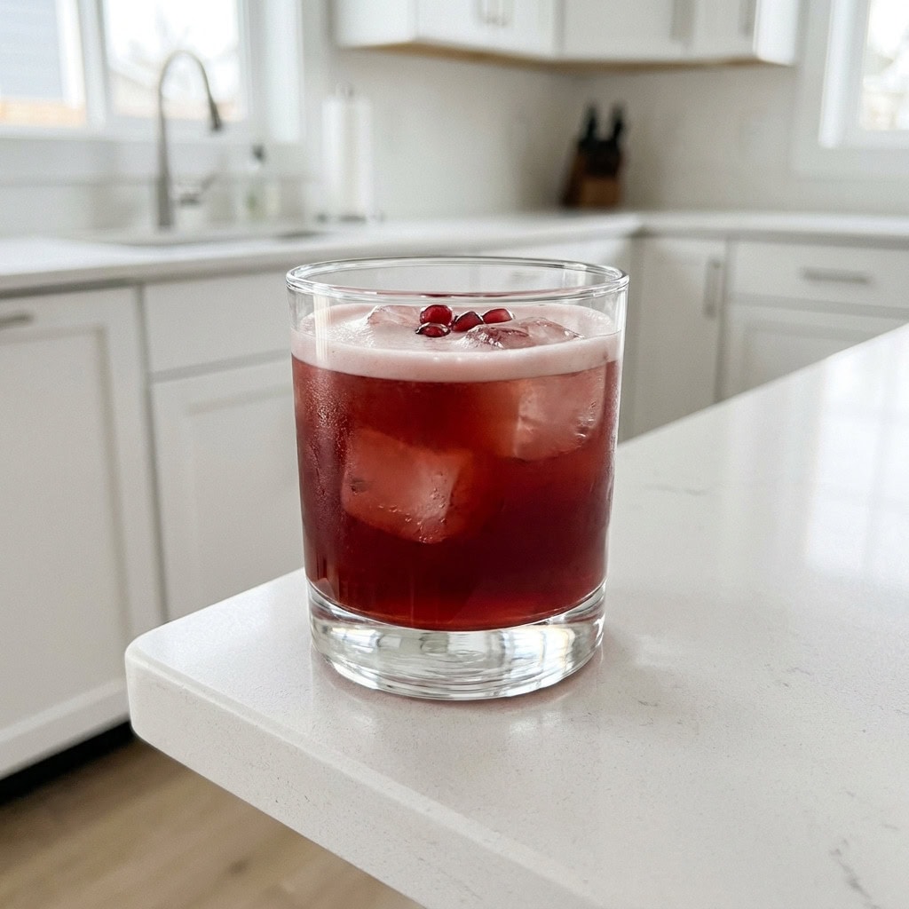 Pomegranate Whiskey Sour Cocktail Recipe