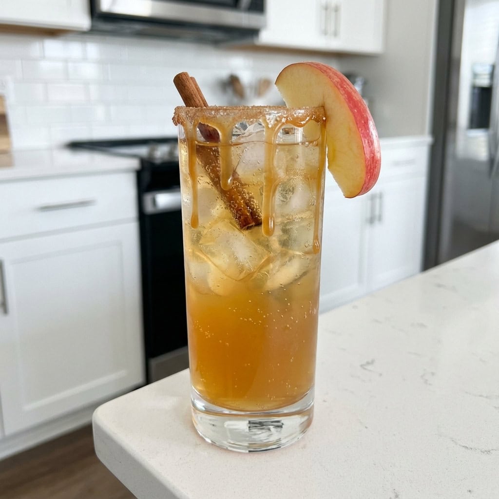 Salted Caramel Apple Fizz Mocktail Recipe
