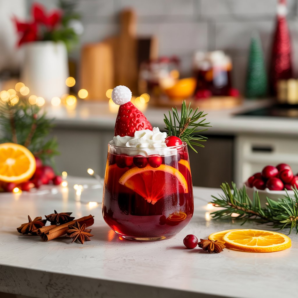 Santa Hat Sangria Cocktail Recipe