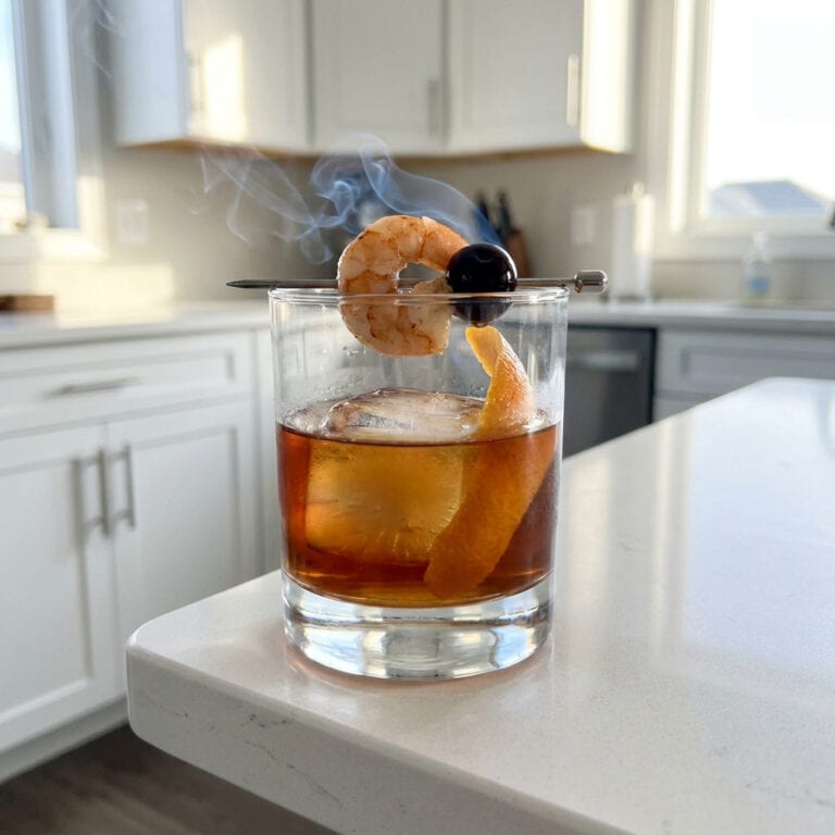 Smoky Prawn Old Fashioned Cocktail Recipe