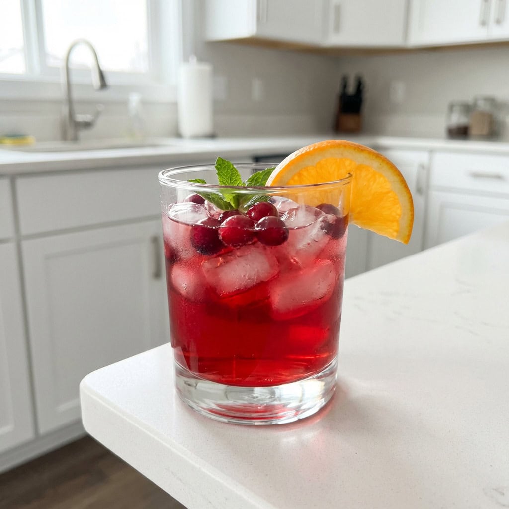 Sparkling Cranberry Punch Mocktail Recipe