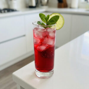 Sparkling Hibiscus Cooler Mocktail Recipe