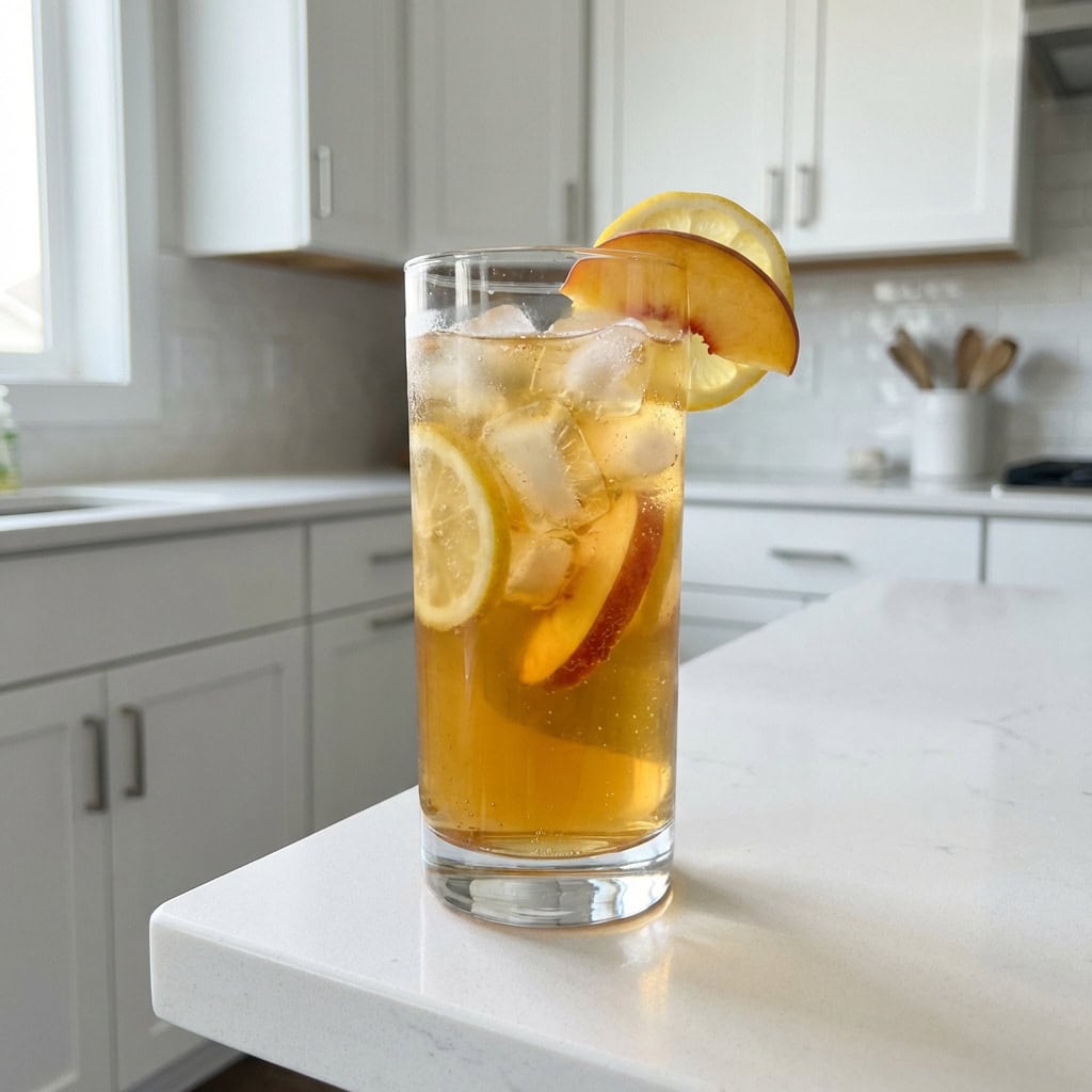 Sparkling Peach Tea Mocktail Recipe