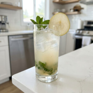 Sparkling Pear Mojito Mocktail Recipe