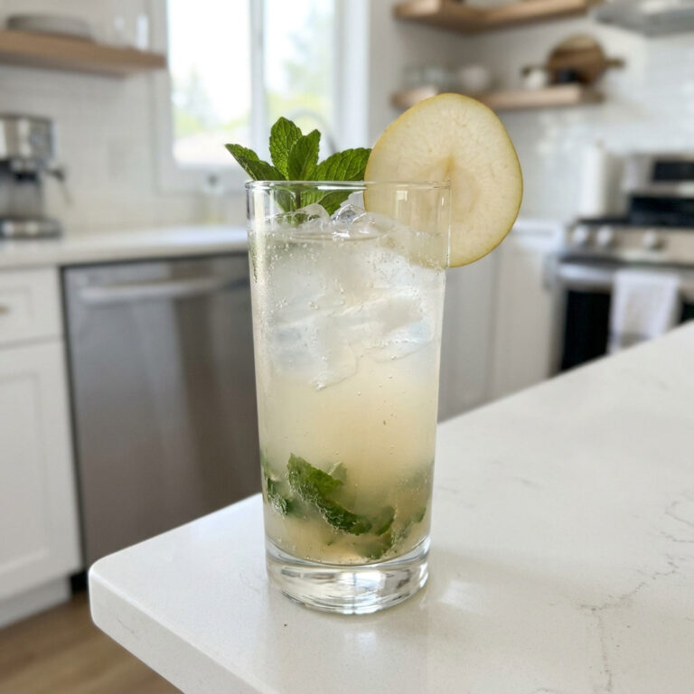 Sparkling Pear Mojito Mocktail Recipe