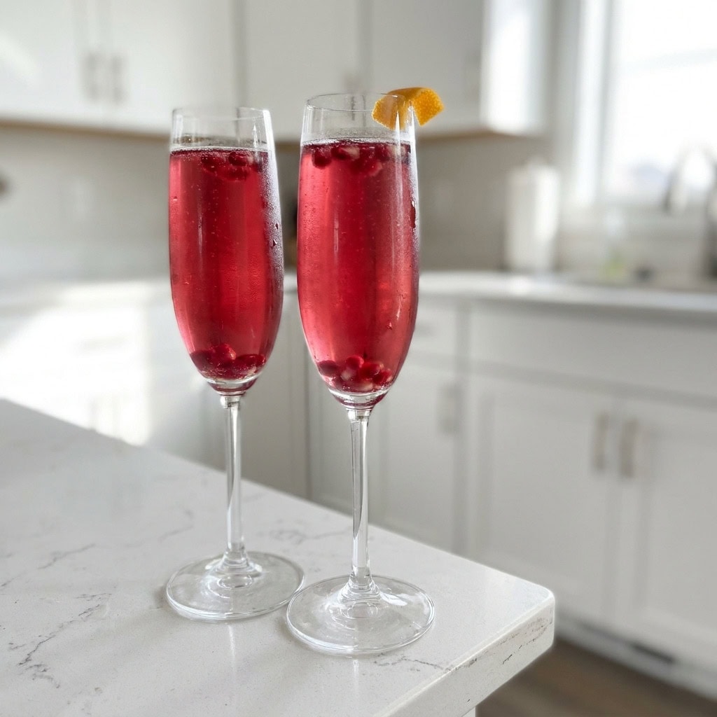 Sparkling Pomegranate Mimosa Cocktail Recipe