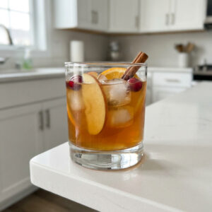 Spiced Apple Whiskey Punch Cocktail Recipe