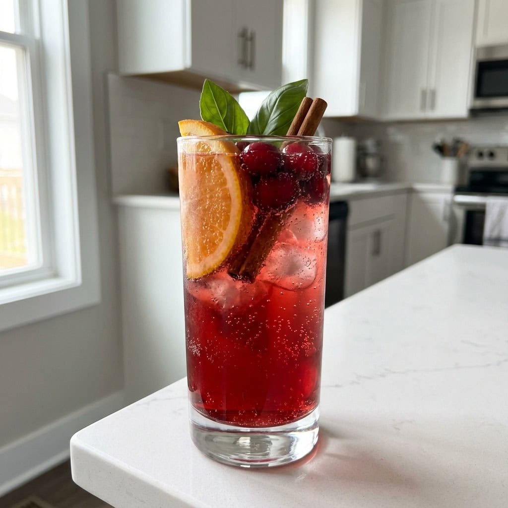 Spiced Cranberry Cooler Mocktail Recipe