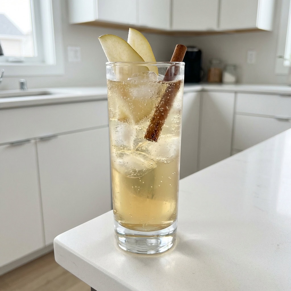 Spiced Pear Sparkling Water Mocktail Recipe