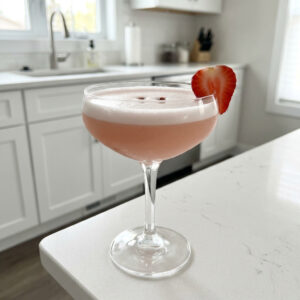 Strawberry Pink Gin Sour Cocktail Recipe
