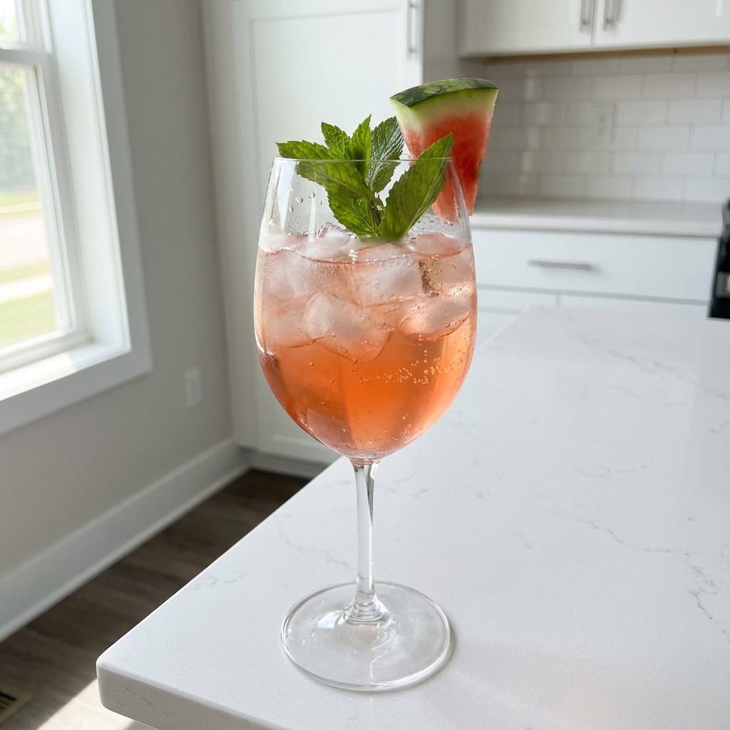 Watermelon Rosé Spritz Cocktail Recipe