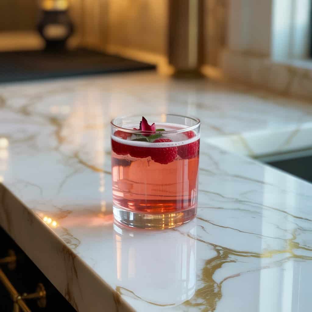 Raspberry Rose Gin Fizz Cocktail Recipe