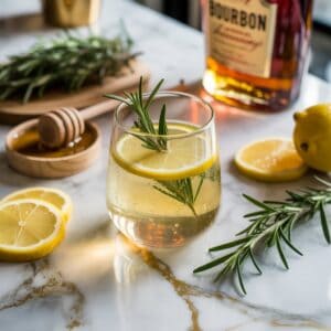 Rosemary Honey Bourbon Lemonade Cocktail Recipe