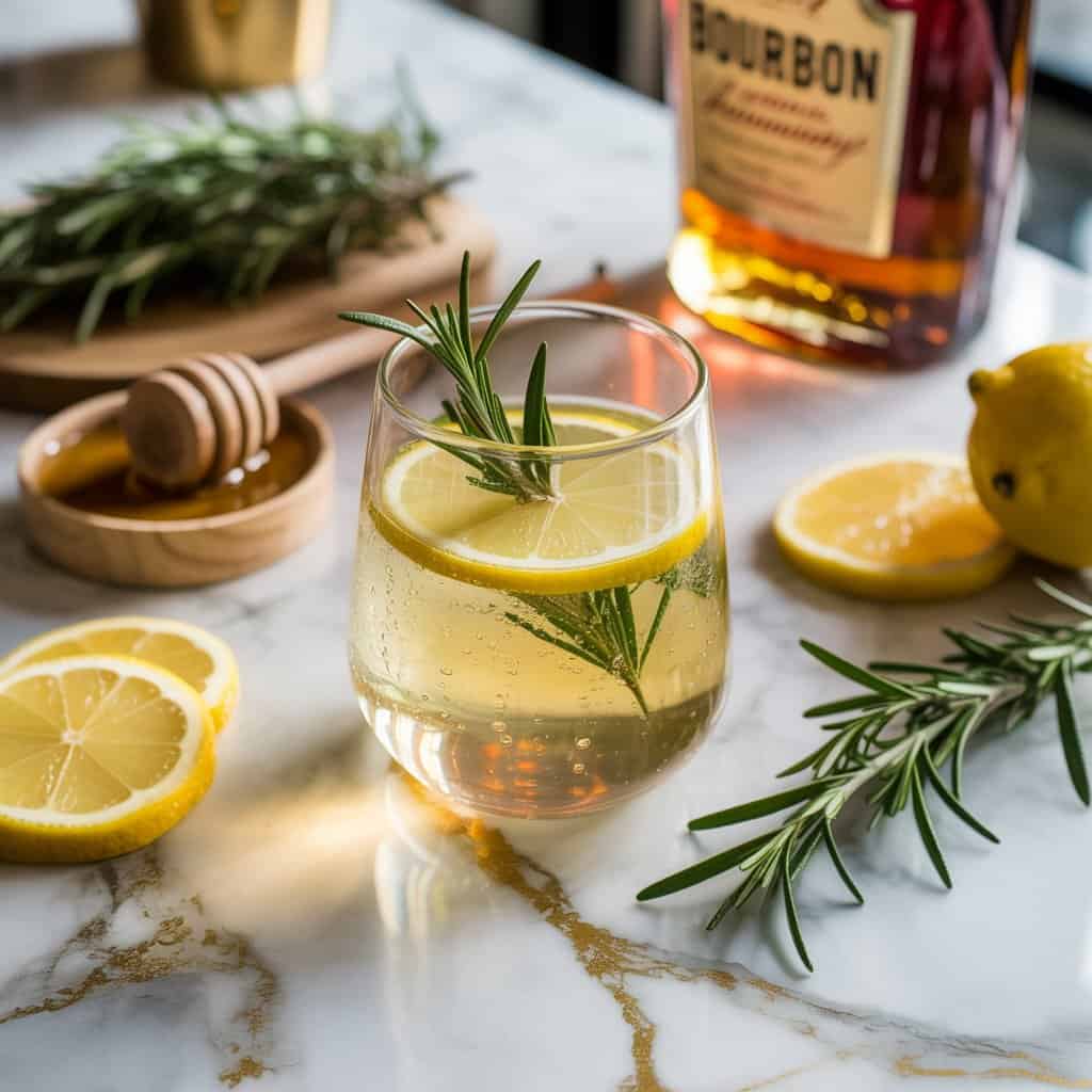 Rosemary Honey Bourbon Lemonade Cocktail Recipe