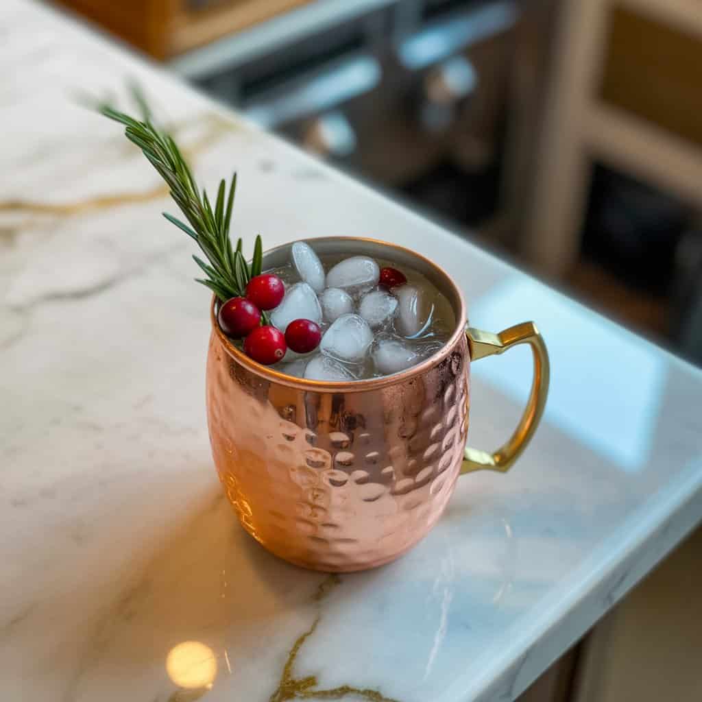 White Cranberry Mule with Ginger Beer Cocktail Recipe