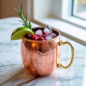 Classic Christmas Mule with Ginger Beer and Cranberry Juice Cocktail Recipe