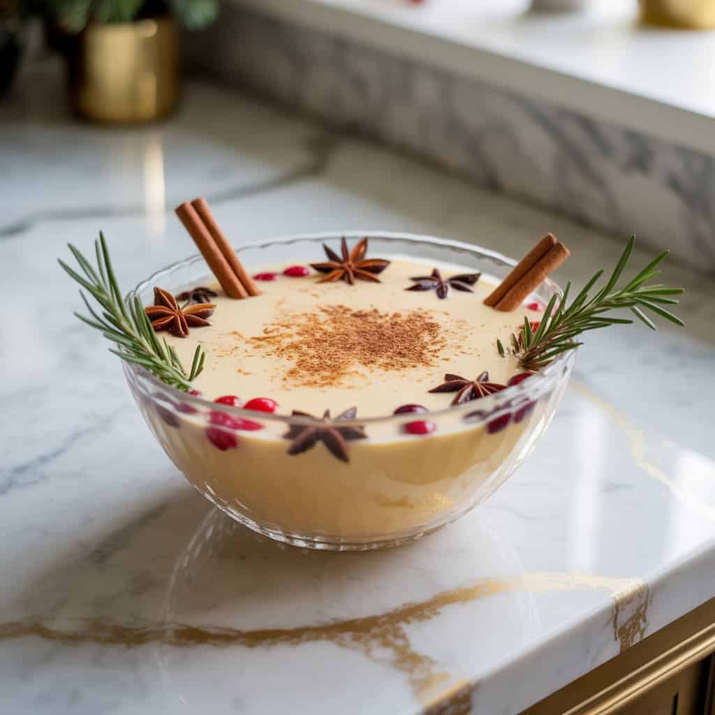 Classic Holiday Eggnog Punch Cocktail Recipe
