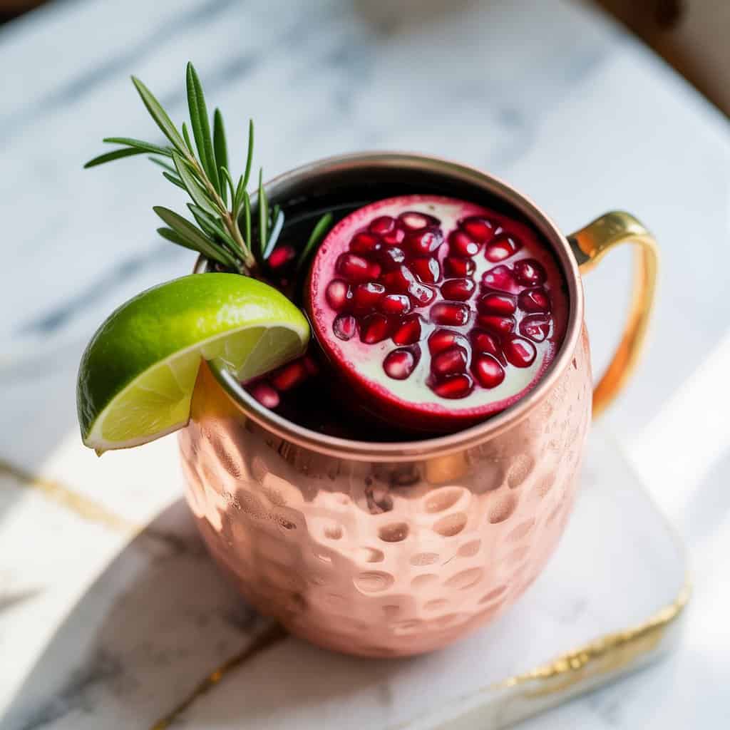 Pomegranate Moscow Mule Punch Cocktail Recipe