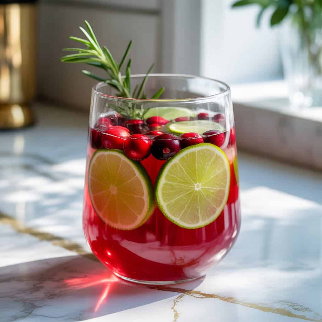 Cranberry Lime Gin Punch Cocktail Recipe