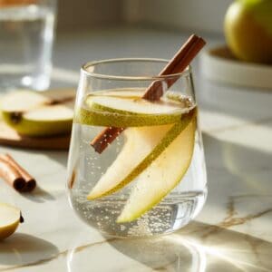 Spiced Pear Sparkling Water Mocktail Recipe