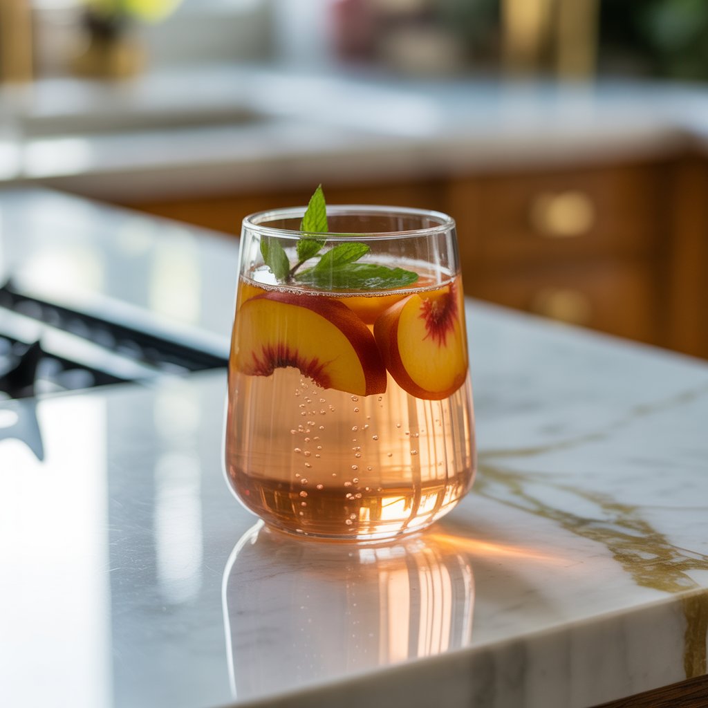 Sparkling Peach Tea Mocktail Recipe