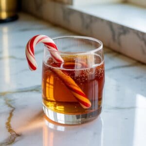 Candy Cane Bourbon Fizz Cocktail Recipe