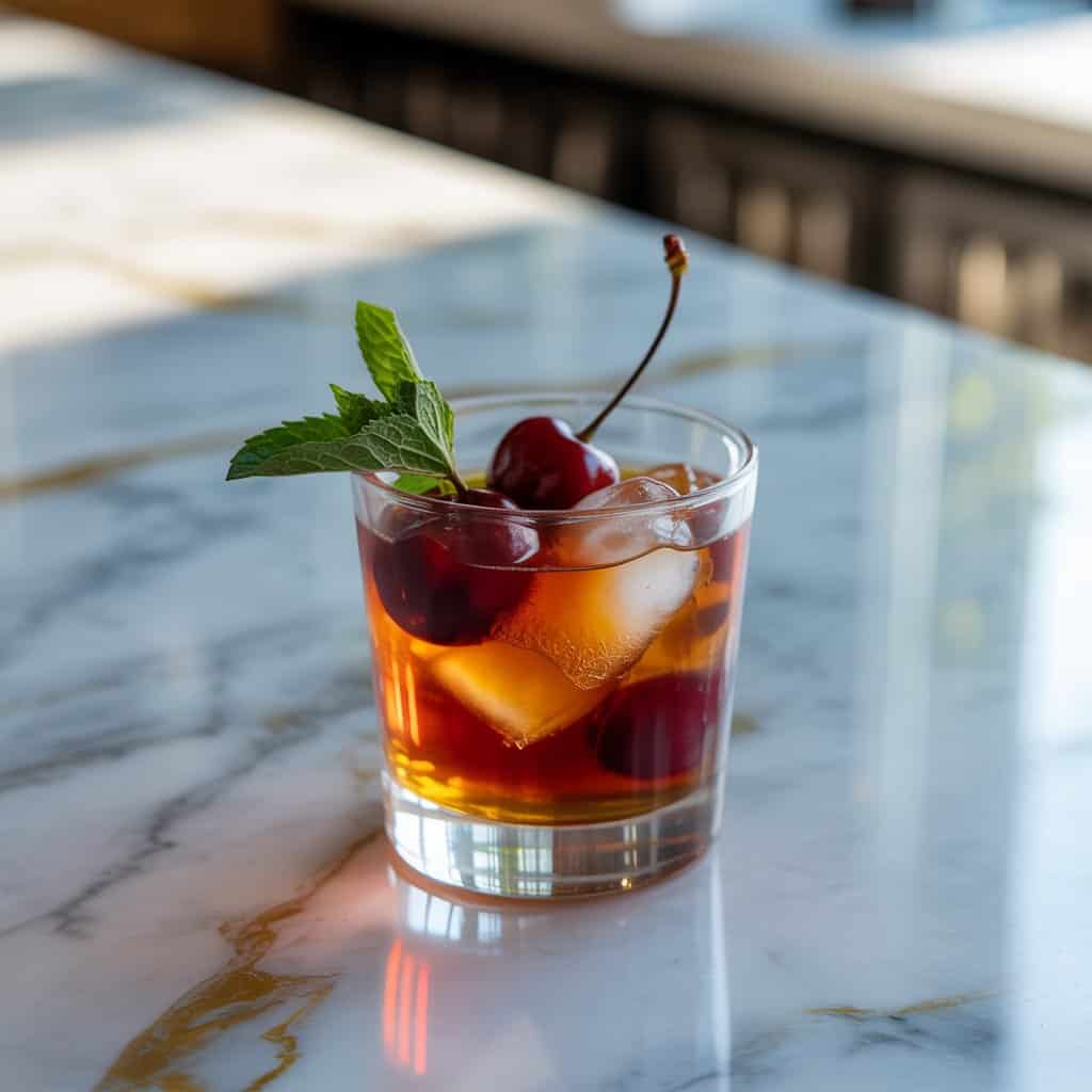 Cherry Bourbon Smash Cocktail Recipe