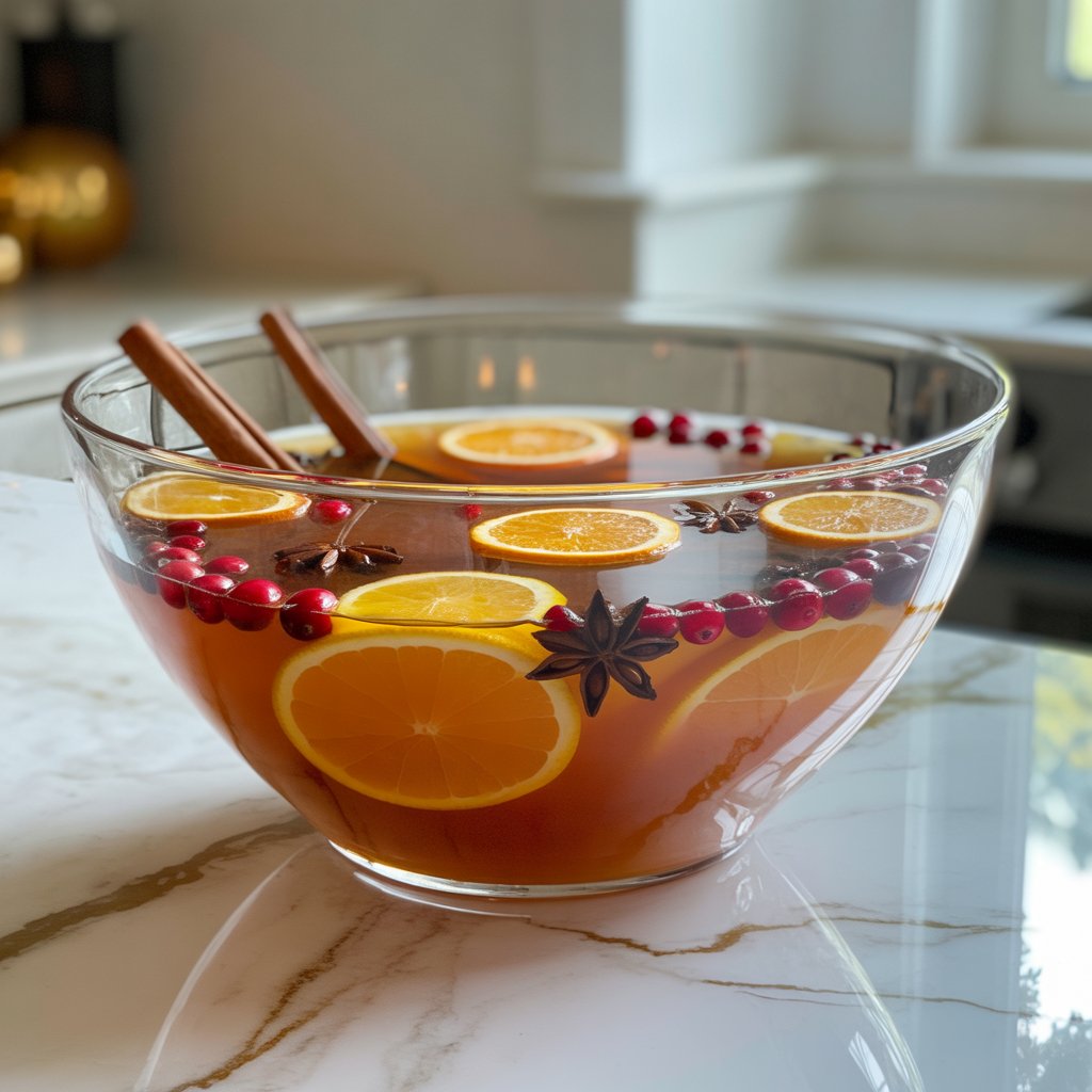 Spiced Apple Cider Bourbon Punch Cocktail Recipe