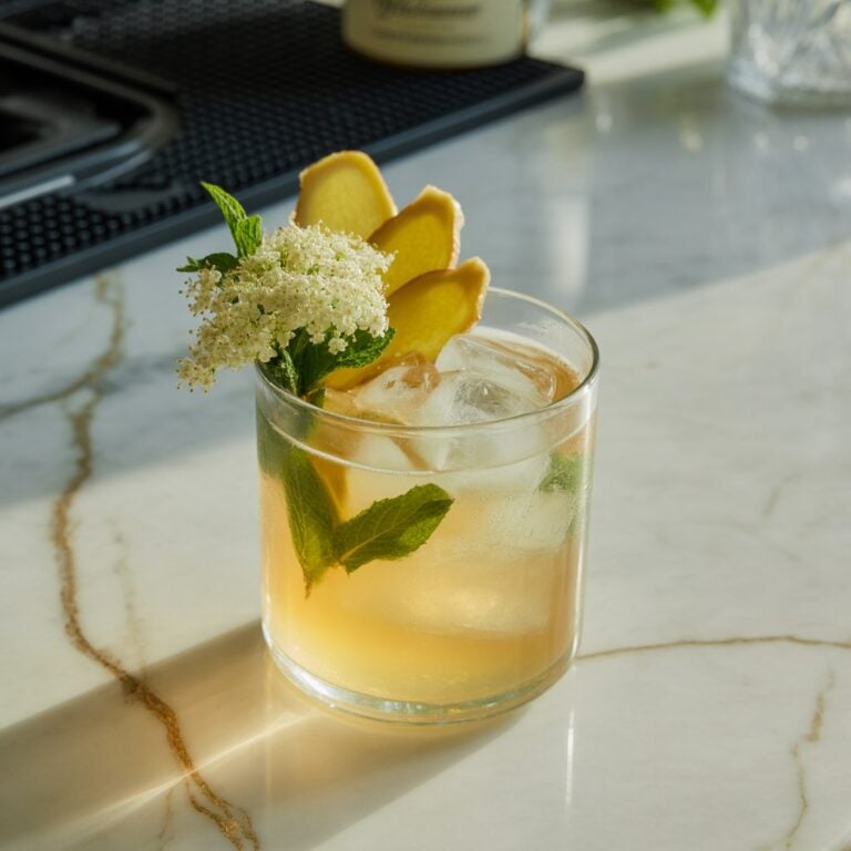 Ginger Elderflower Smash Cocktail Recipe