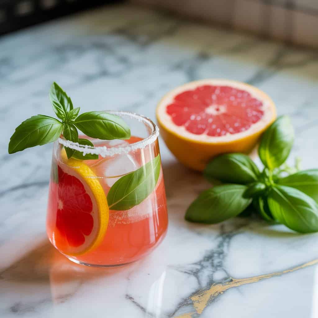 Grapefruit and Basil Paloma Cocktail Recipe