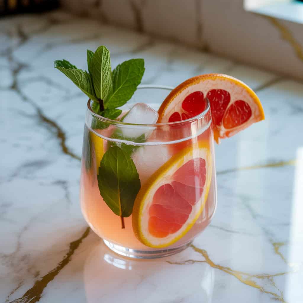 Pink Grapefruit and Mint Paloma Cocktail Recipe