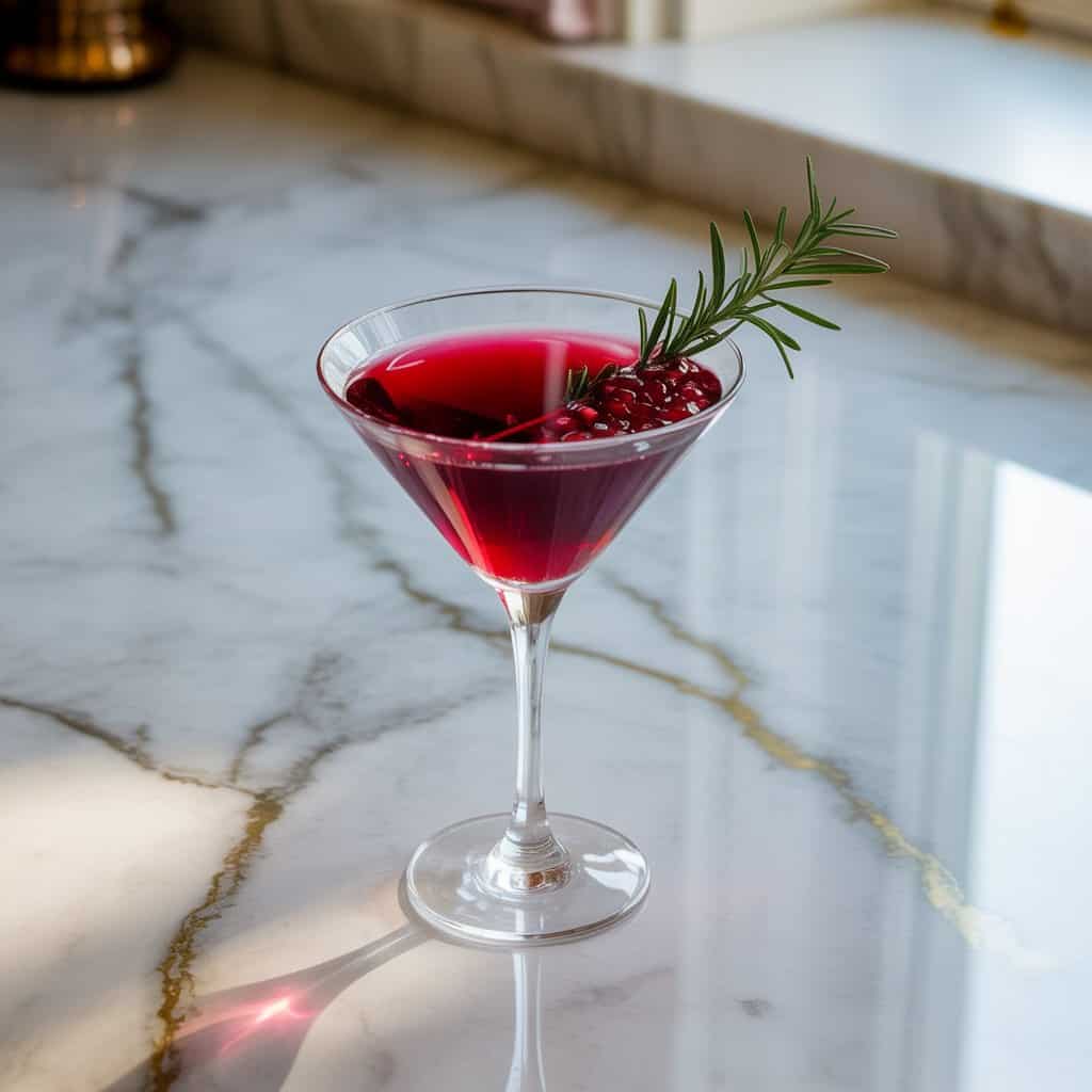 Pomegranate Rosemary Martini Cocktail Recipe