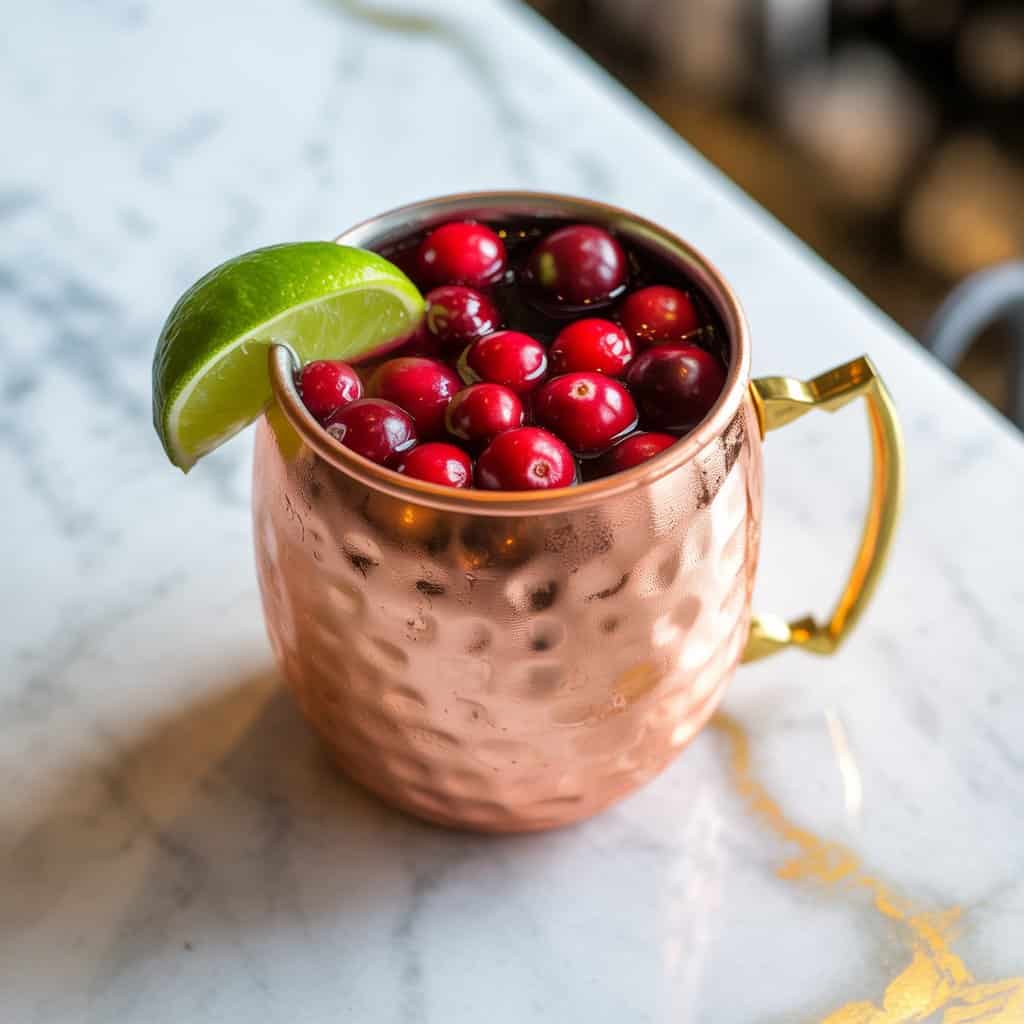 Cranberry Mule with Lime Cocktail Recipe